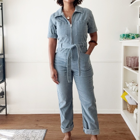 bdg blue corduroy utility jumpsuit - Picture 1 of 6
